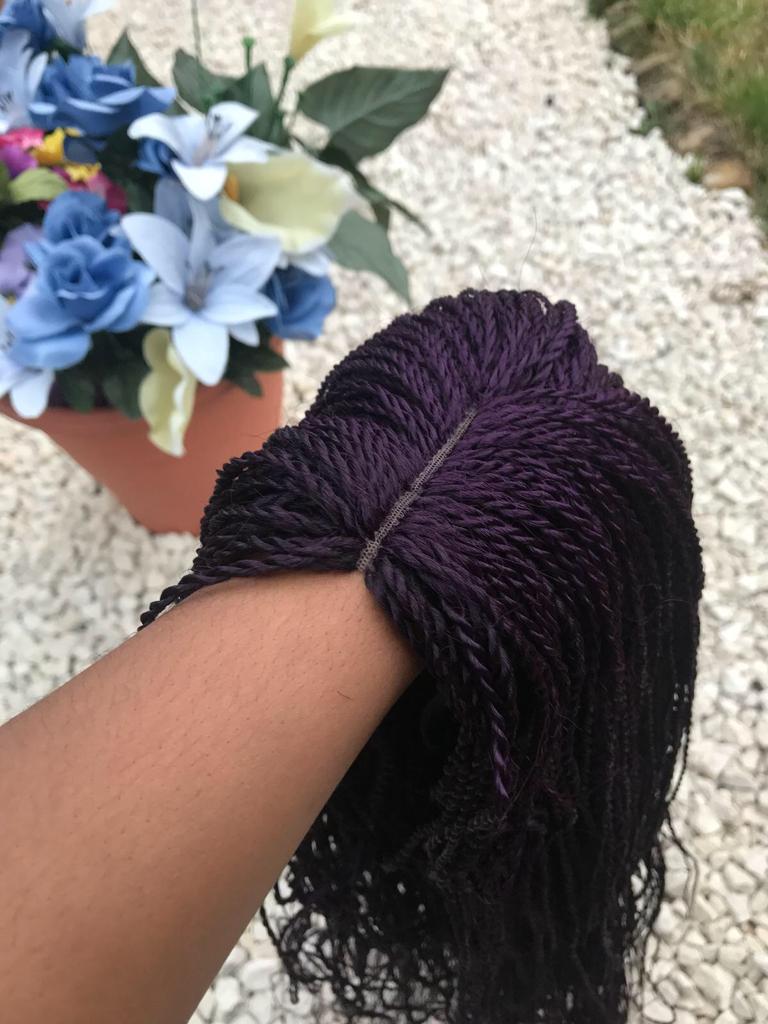 Omalicha Purple Synthetic Fibre Braided Wig