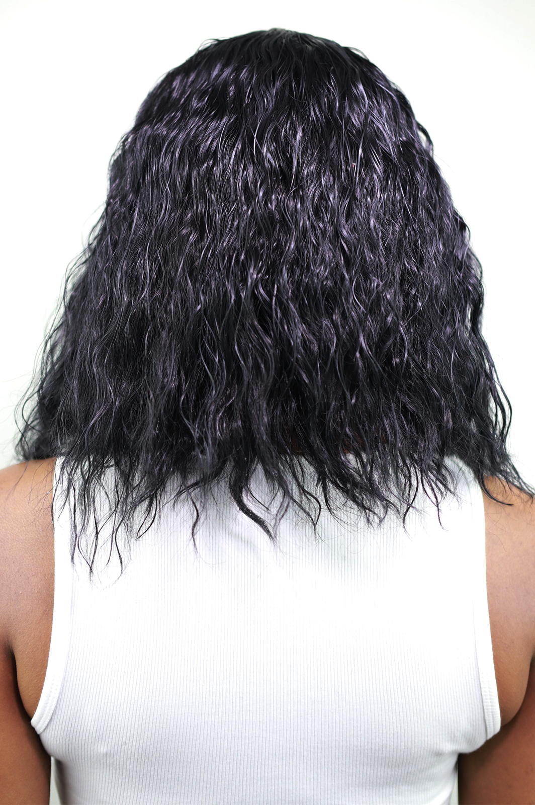 Adanna (Black): Water wave textured Heat Resistant Synthetic fibre Wig