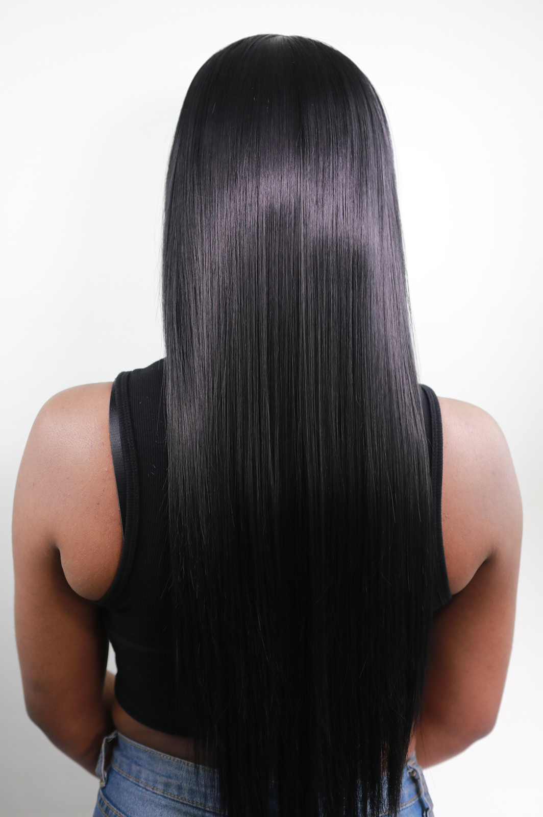 Chioma: Long Black Heat Resistant Synthetic Fibre Wig