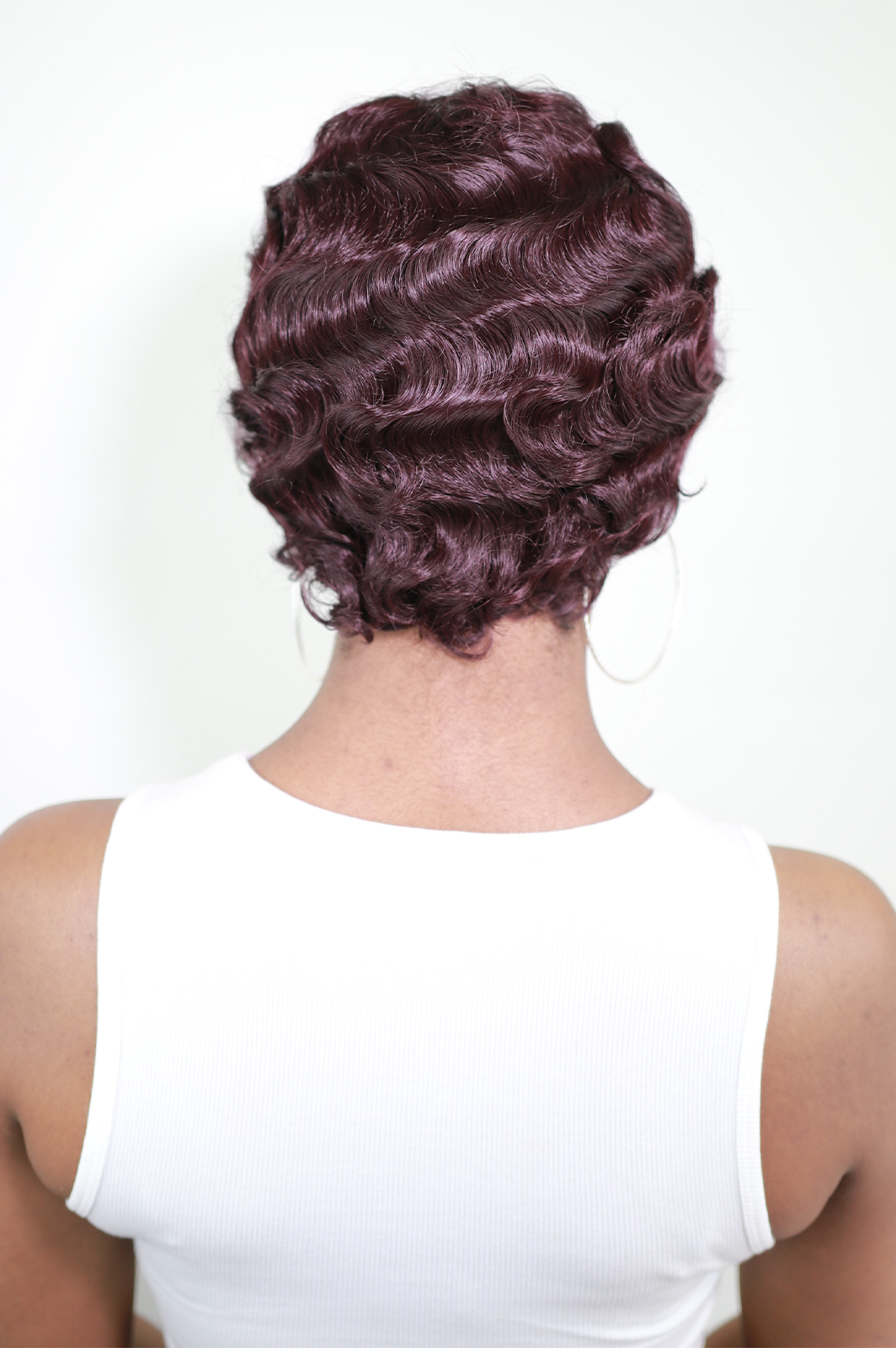 Pana Burgundy: Short Curly Heat Resistant Synthetic Fibre Wig