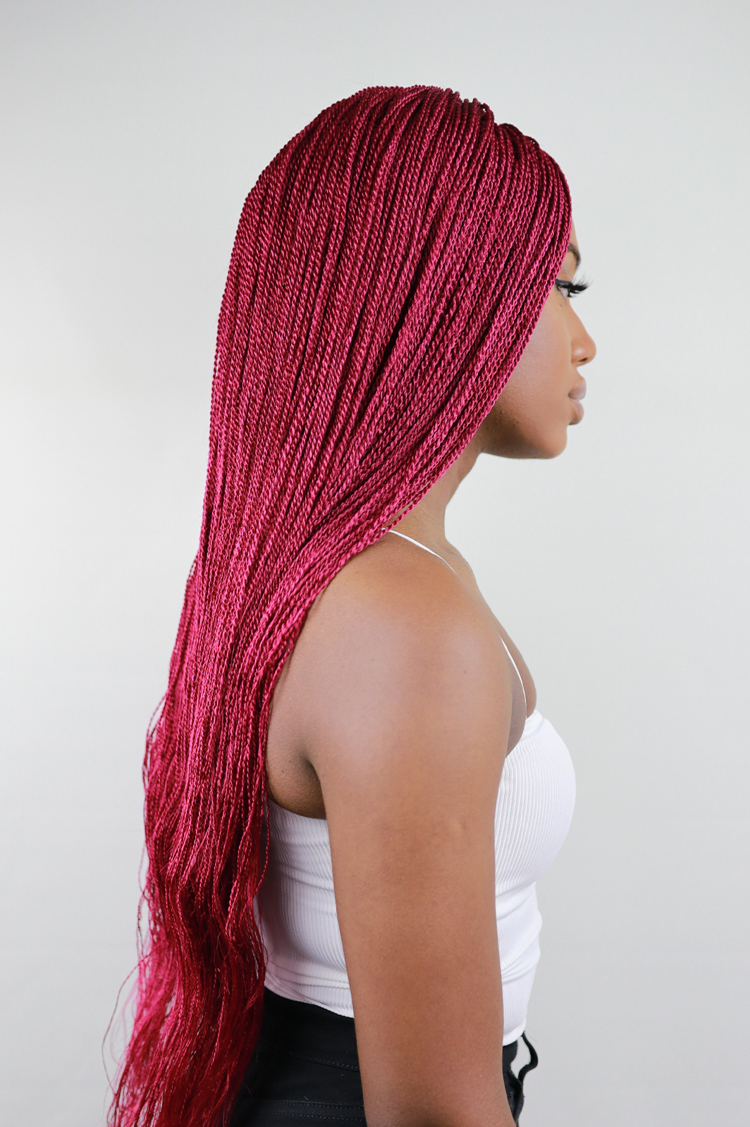 Omalicha Hot Pink Synthetic Fibre Braided Wig