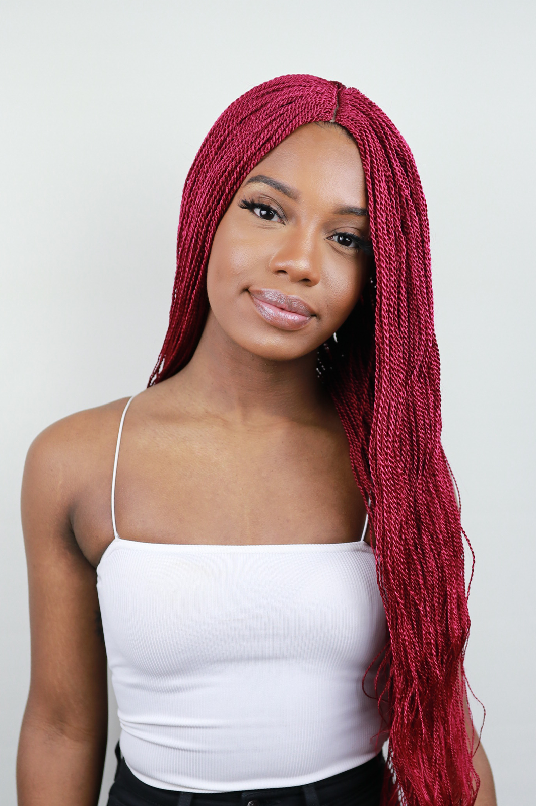 Omalicha Hot Pink Synthetic Fibre Braided Wig