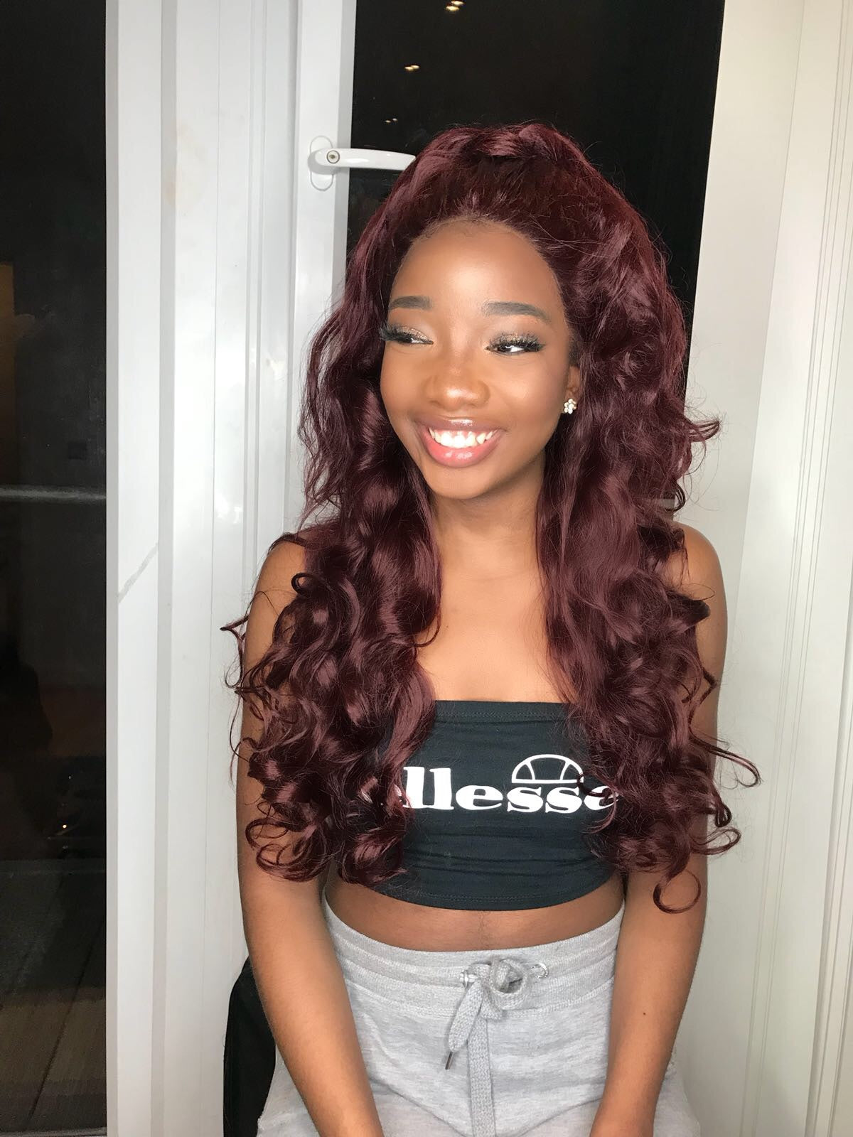 Berry Boujee: 24-Inch Long Heat Resistant Burgundy Fibre Synthetic Wig